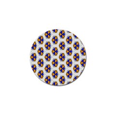 Orange blue honeycomb pattern Golf Ball Marker (4 pack)