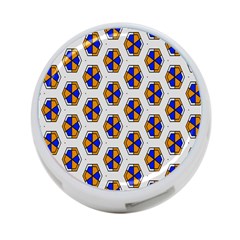 Orange blue honeycomb pattern 4-Port USB Hub (Two Sides)