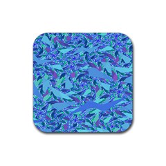 Blue Confetti Storm Drink Coaster (square)