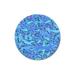 Blue Confetti Storm Magnet 3  (round)