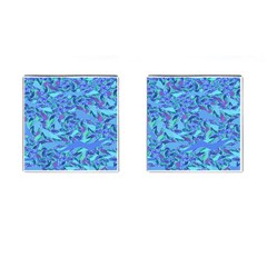 Blue Confetti Storm Cufflinks (square)