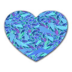 Blue Confetti Storm Mouse Pad (heart) by KirstenStar