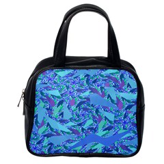 Blue Confetti Storm Classic Handbag (one Side) by KirstenStar