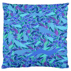 Blue Confetti Storm Large Flano Cushion Case (two Sides)