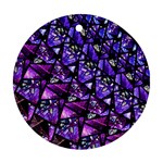  Blue purple Glass Round Ornament Front