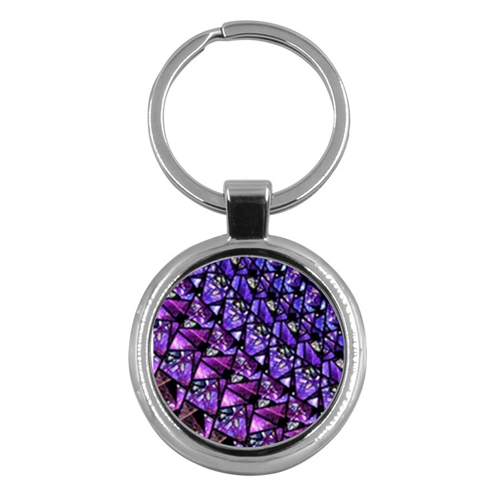  Blue purple Glass Key Chain (Round)