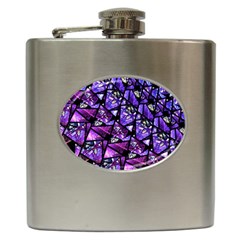  Blue Purple Glass Hip Flask