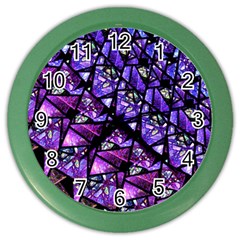  Blue Purple Glass Wall Clock (color)