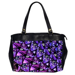  Blue Purple Glass Oversize Office Handbag (two Sides)