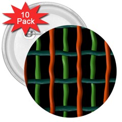Orange Green Wires 3  Button (10 Pack) by LalyLauraFLM