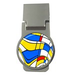 Colorful distorted shapes Money Clip (Round) Front