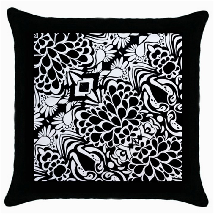 70 s Wallpaper Black Throw Pillow Case