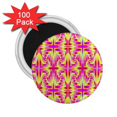 Pink And Yellow Rave Pattern 2 25  Button Magnet (100 Pack) by KirstenStar