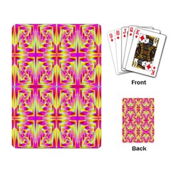 Pink And Yellow Rave Pattern Playing Cards Single Design by KirstenStar