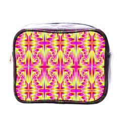 Pink And Yellow Rave Pattern Mini Travel Toiletry Bag (one Side) by KirstenStar