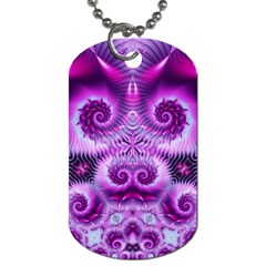 Purple Ecstasy Fractal Dog Tag (one Side) by KirstenStar