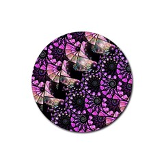 Hippy Fractal Spiral Stacks Drink Coaster (round) by KirstenStar