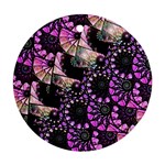 Hippy Fractal Spiral Stacks Round Ornament (Two Sides) Back