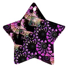 Hippy Fractal Spiral Stacks Star Ornament (two Sides) by KirstenStar