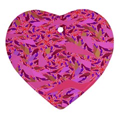 Bright Pink Confetti Storm Heart Ornament by KirstenStar