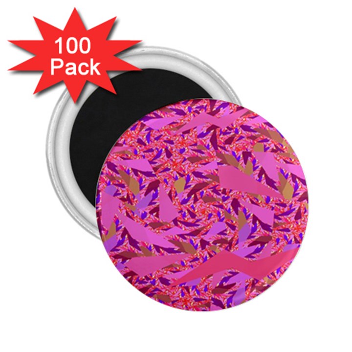 Bright Pink Confetti Storm 2.25  Button Magnet (100 pack)