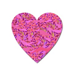 Bright Pink Confetti Storm Magnet (heart) by KirstenStar