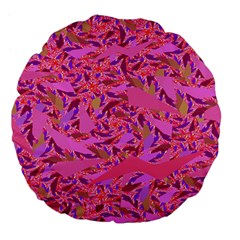 Bright Pink Confetti Storm Large 18  Premium Flano Round Cushion  by KirstenStar