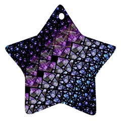 Dusk Blue And Purple Fractal Star Ornament by KirstenStar