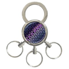 Dusk Blue And Purple Fractal 3-ring Key Chain by KirstenStar