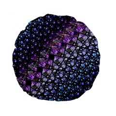 Dusk Blue And Purple Fractal Standard 15  Premium Round Cushion  by KirstenStar