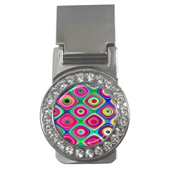 Psychedelic Checker Board Money Clip (cz) by KirstenStar