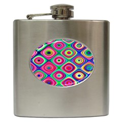 Psychedelic Checker Board Hip Flask