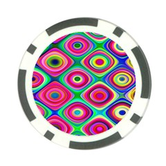 Psychedelic Checker Board Poker Chip by KirstenStar