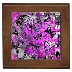 Butterfly Graffiti Framed Ceramic Tile by ArtistRoseanneJones