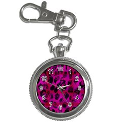 Pink Leopard Key Chain Watch by ArtistRoseanneJones