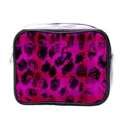 Pink Leopard Mini Travel Toiletry Bag (one Side) by ArtistRoseanneJones