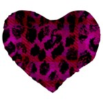 Pink Leopard Large 19  Premium Heart Shape Cushion Front