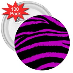 Pink Zebra 3  Button (100 Pack) by ArtistRoseanneJones