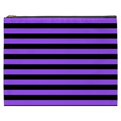 Purple Stripes Cosmetic Bag (xxxl) by ArtistRoseanneJones