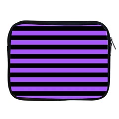 Purple Stripes Apple Ipad Zippered Sleeve by ArtistRoseanneJones