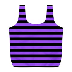 Purple Stripes Reusable Bag (l) by ArtistRoseanneJones
