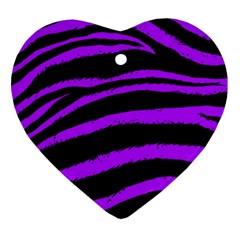 Purple Zebra Heart Ornament