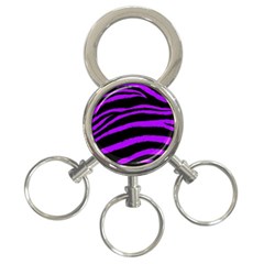 Purple Zebra 3-Ring Key Chain