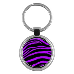 Purple Zebra Key Chain (Round)