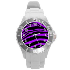 Purple Zebra Plastic Sport Watch (Large)