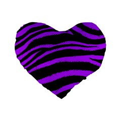 Purple Zebra Standard 16  Premium Heart Shape Cushion 