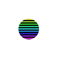 Rainbow Stripes 1  Mini Button Magnet by ArtistRoseanneJones
