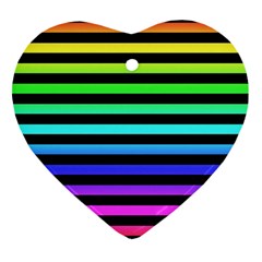 Rainbow Stripes Heart Ornament by ArtistRoseanneJones