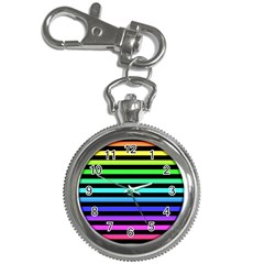 Rainbow Stripes Key Chain Watch by ArtistRoseanneJones