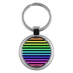Rainbow Stripes Key Chain (Round) Front